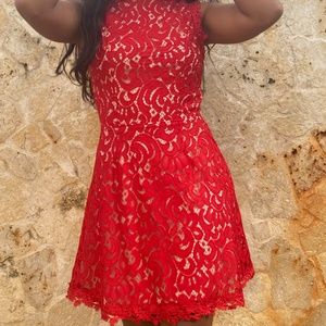 Red Lace Formal Dress